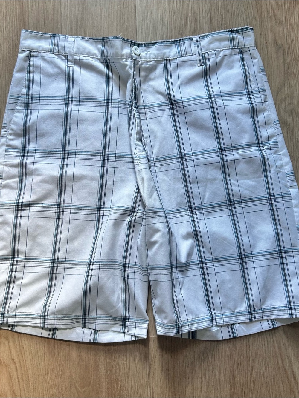 Men's White Plaid Shorts - Classic Summer Style